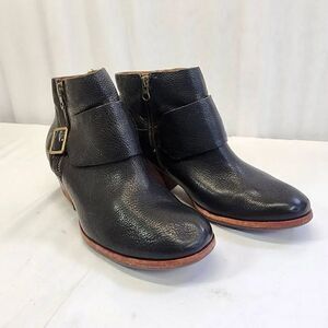 Kork Ease Boots Womens Isa Black Full Grain Leather Heeled Ankle Booties 7.5